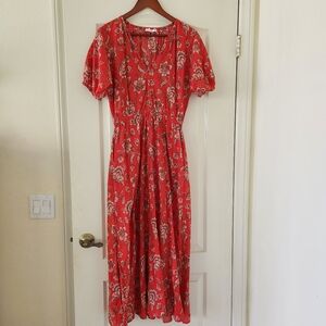 Floral Red Maxi Dress